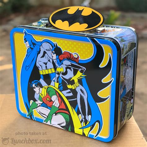 batman open top metal lunch box|Batman backpack with lunch box.